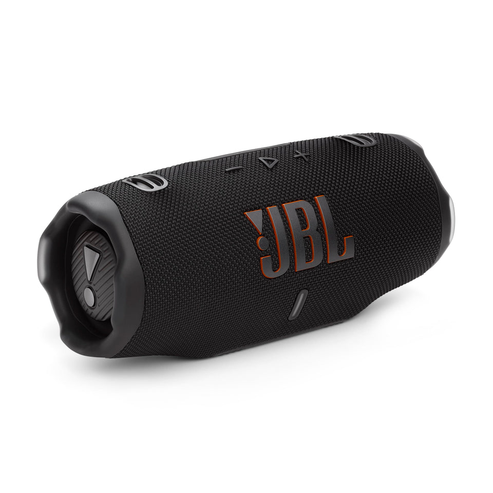 JBL Charge 6 shown with rugged exterior for outdoor use and IP68 durability.