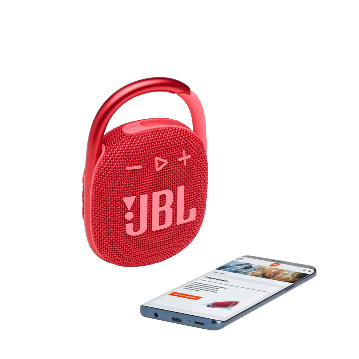 JBL Clip 4 integrated carabiner enables quick clips for bags and belts