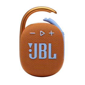 JBL Clip 4 Orange front view, compact speaker for on-the-go listening.
