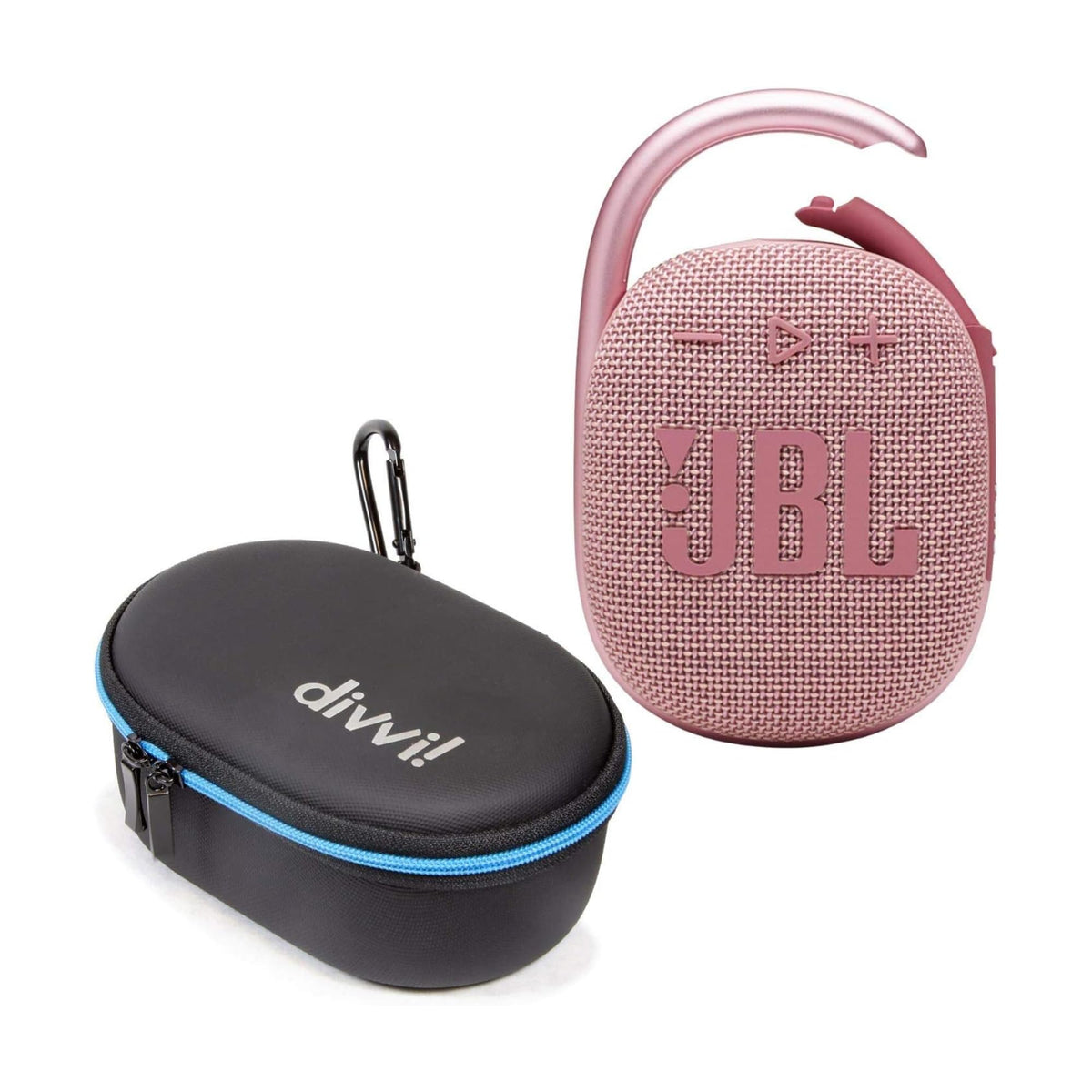 JBL Clip 4 Pink Bluetooth speaker, portable sound for outdoor use.