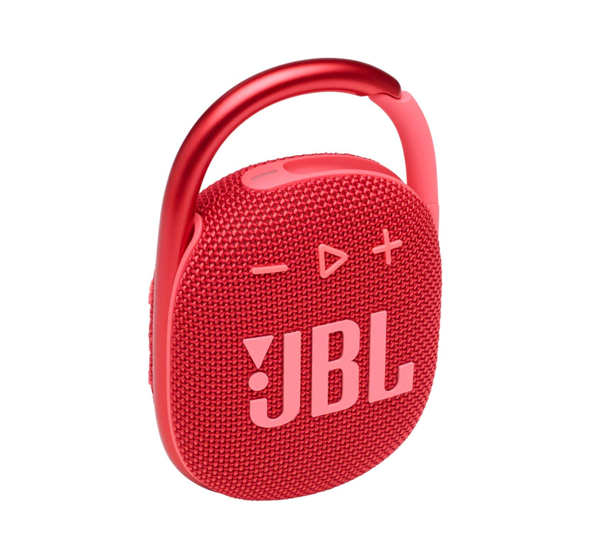JBL Clip 4 red pairing with phone for wireless streaming.