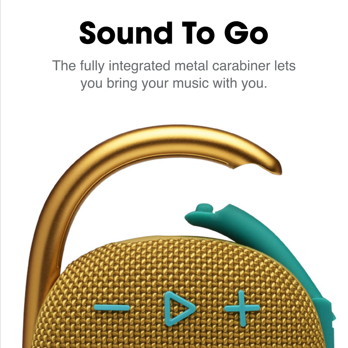 JBL Clip 4 Yellow rugged housing for outdoor durability.