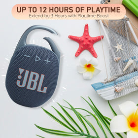 JBL Clip 5 links to Auracast-enabled speakers for seamless playback