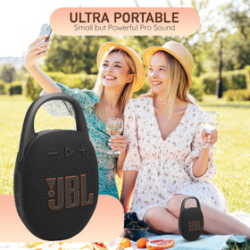 JBL Clip 5 driver and passive radiator deliver loud, clear sound in a tiny package.