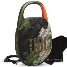 JBL Clip 5 Squad with integrated carabiner handle for secure outdoor portability