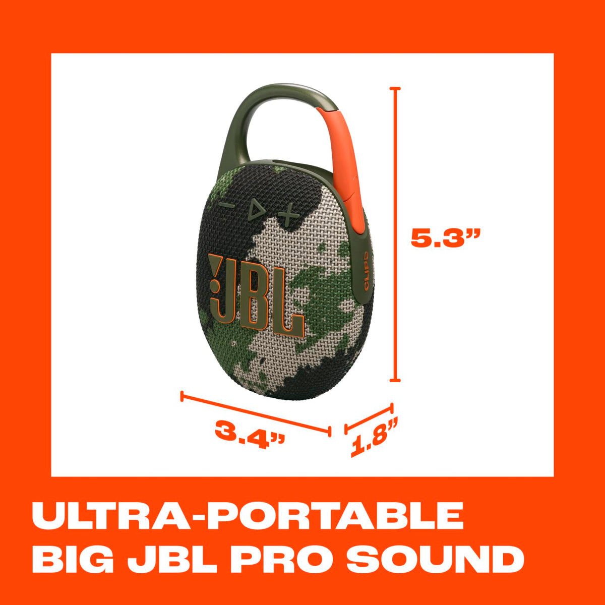 Two Clip 5 speakers connected for stereo sound outdoors