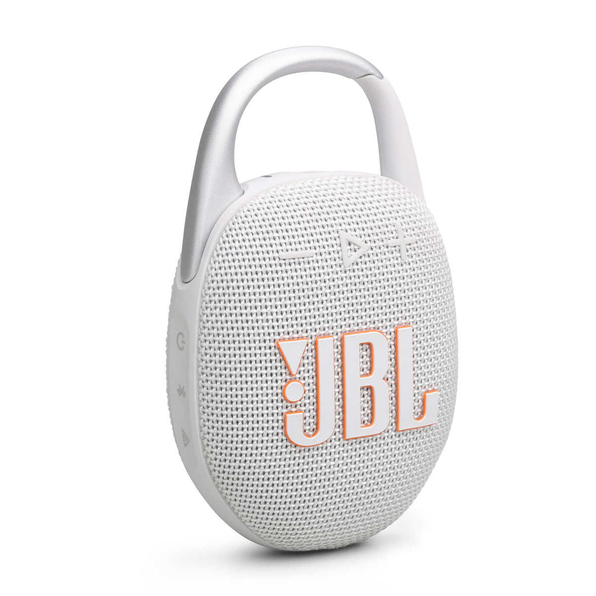JBL Clip 5 ultra-portable with built-in carabiner for hands-free music on the go.