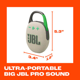 JBL Clip 5 up to 12 hours of playtime for long outings.