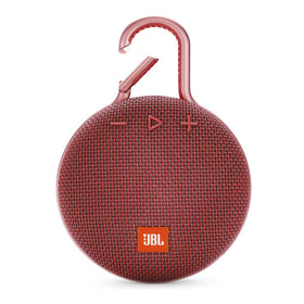 JBL Clip 3 front view showing speaker and branding, portable sound on the go