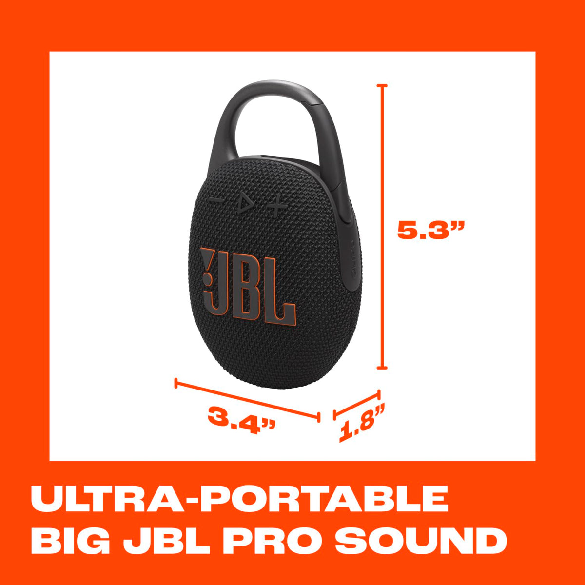 JBL Clip 5 IP67 waterproof and dustproof for poolside or trail use.