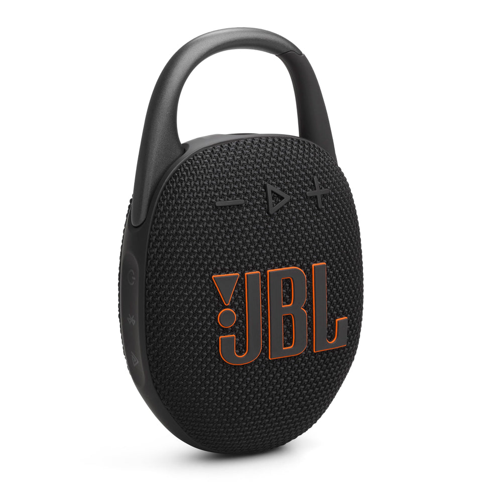 JBL Clip 5 ultra-portable speaker with bold sound, perfect for on-the-go listening.