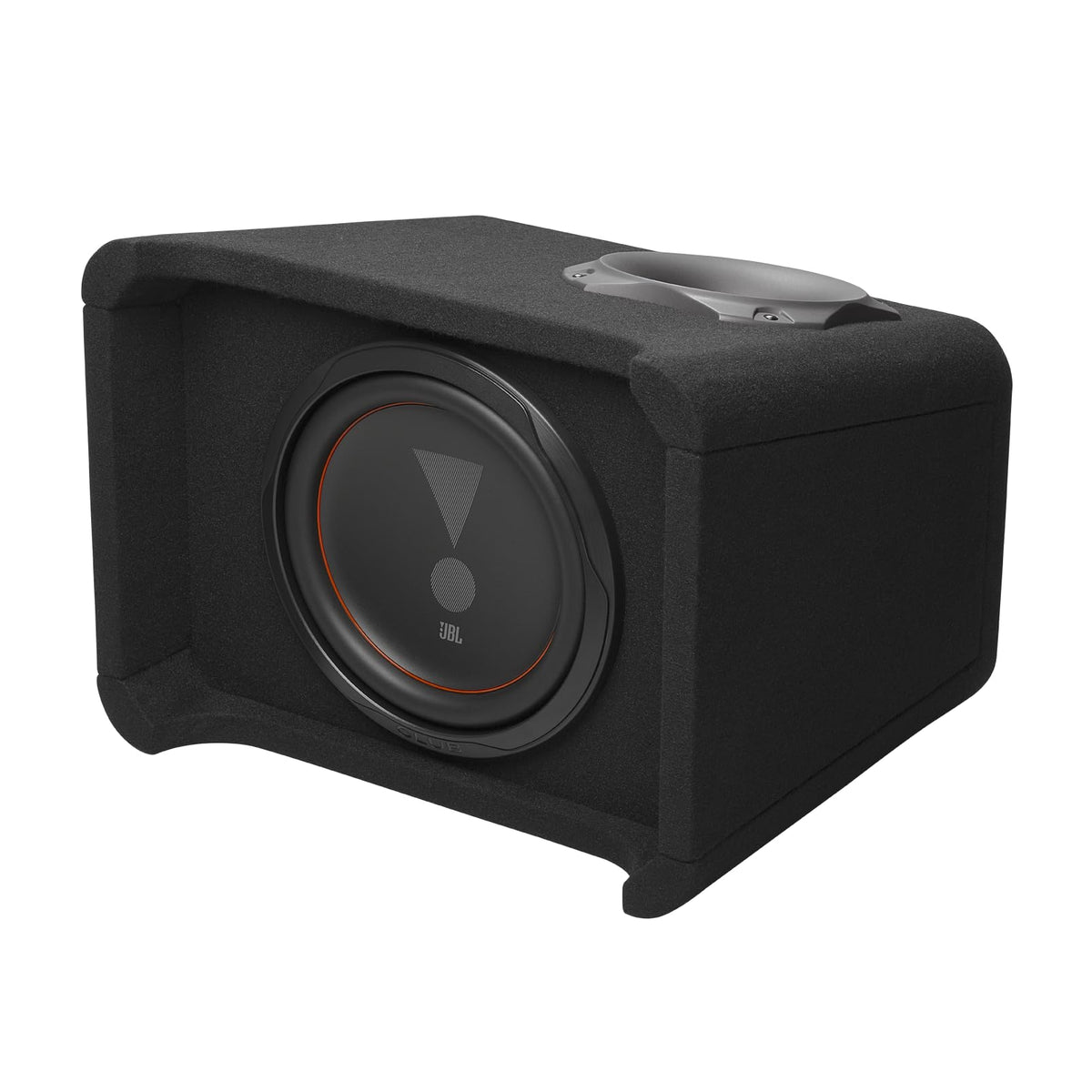 JBL Club 1000P wedge box with rounded corners fits tight vehicle spaces.