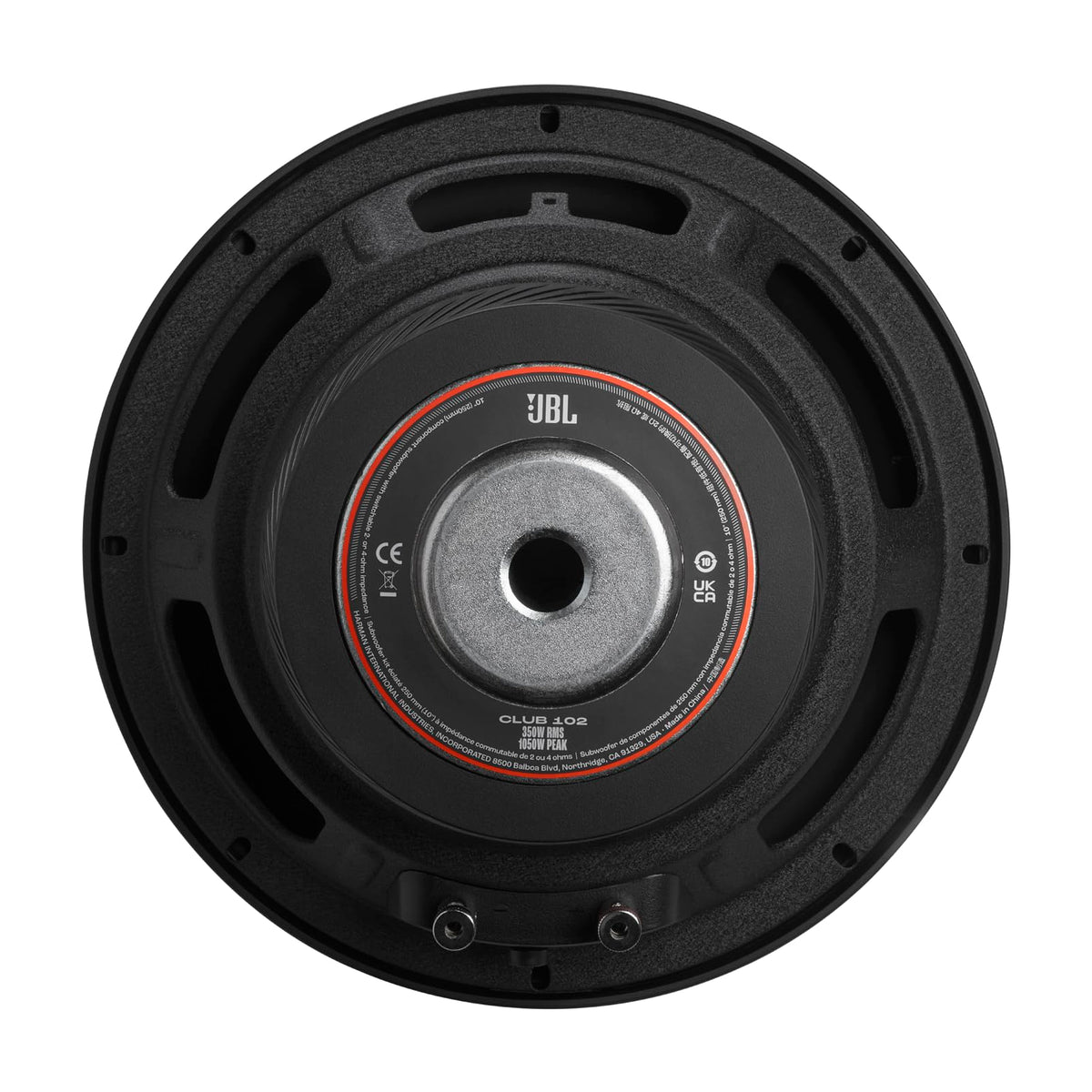 JBL Club 102 back connection panel for easy setup