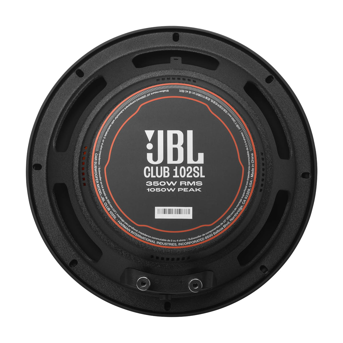 JBL Club 102SL aluminum cone delivers high output with low distortion.