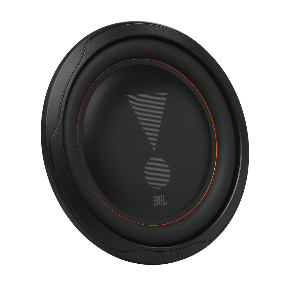 JBL Club 102SL front view shows a compact, space-friendly 10-inch subwoofer for tight installations.