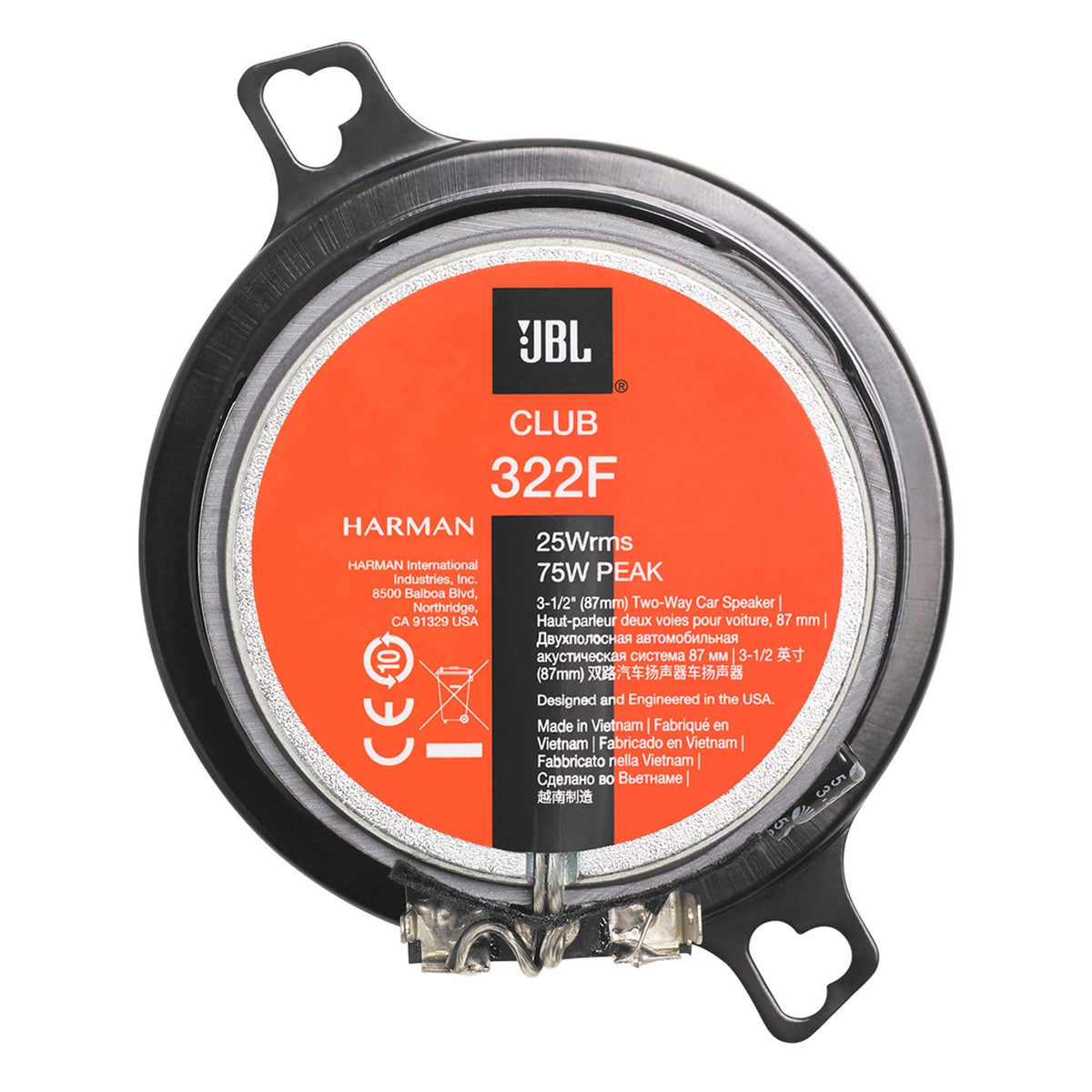 JBL Club 322F no-grill setup showcases clean, factory-like appearance
