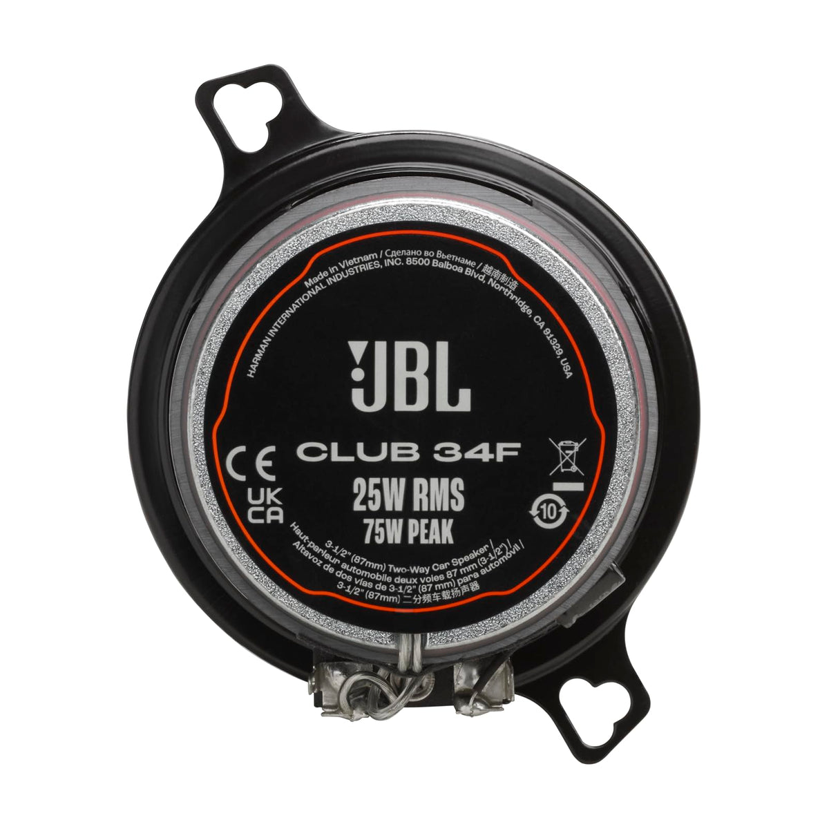 JBL Club 34F larger magnet enables higher power handling.