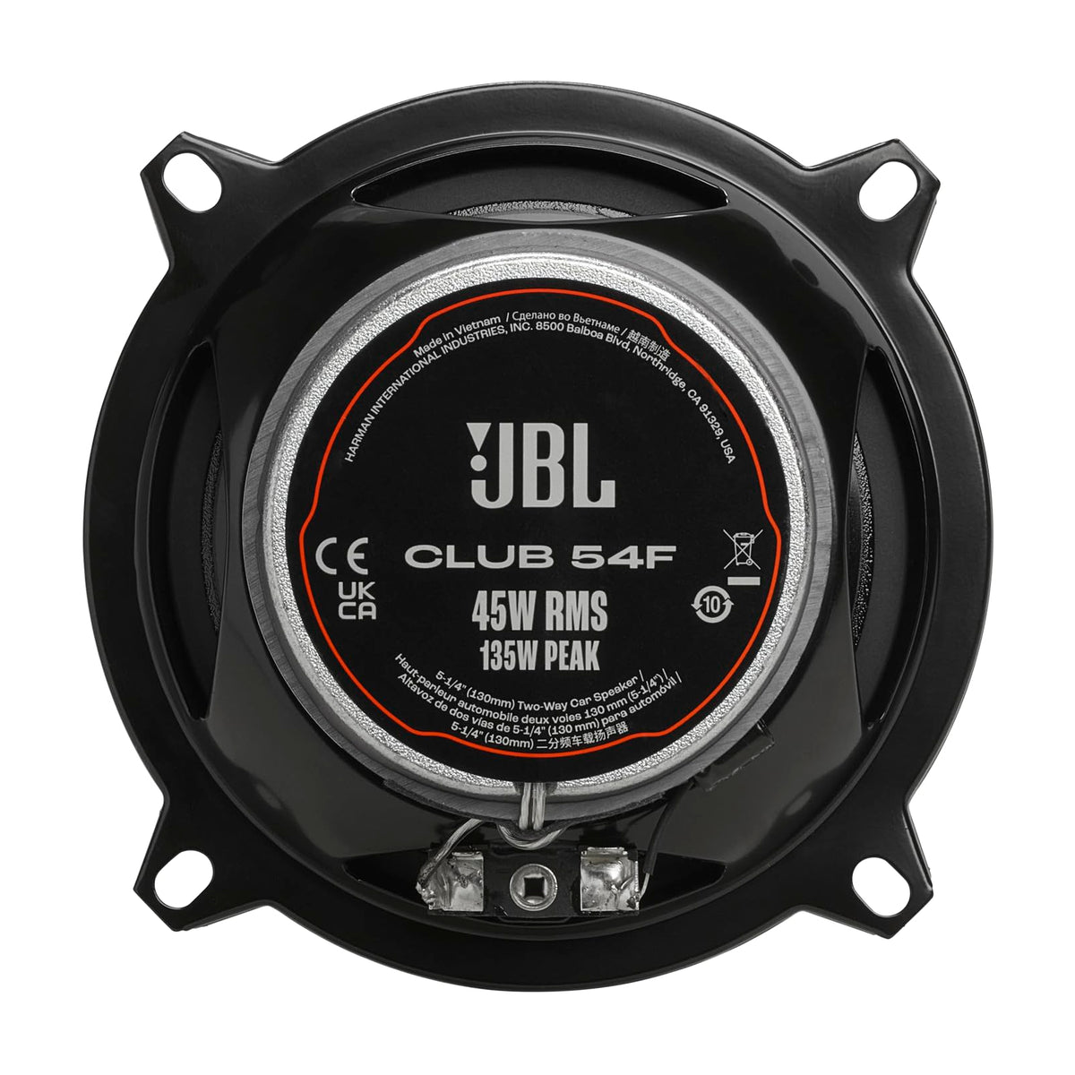 JBL Club 54F UV-resistant polypropylene cone withstands heat and humidity