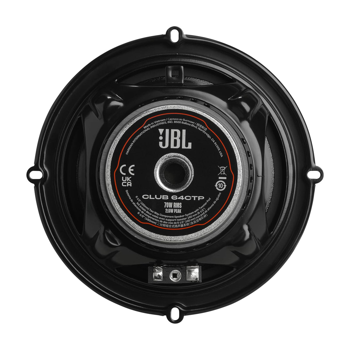 JBL Club 64CTP polypropylene cone delivers clean, durable bass