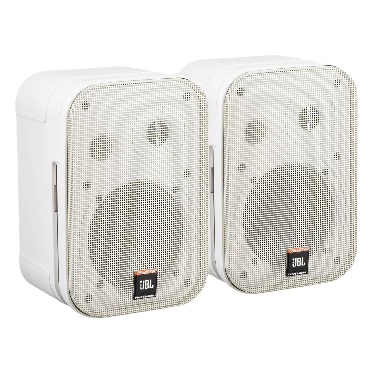 JBL Control 1 Pro front view, compact two-way speaker suitable for desktop and bookshelf use