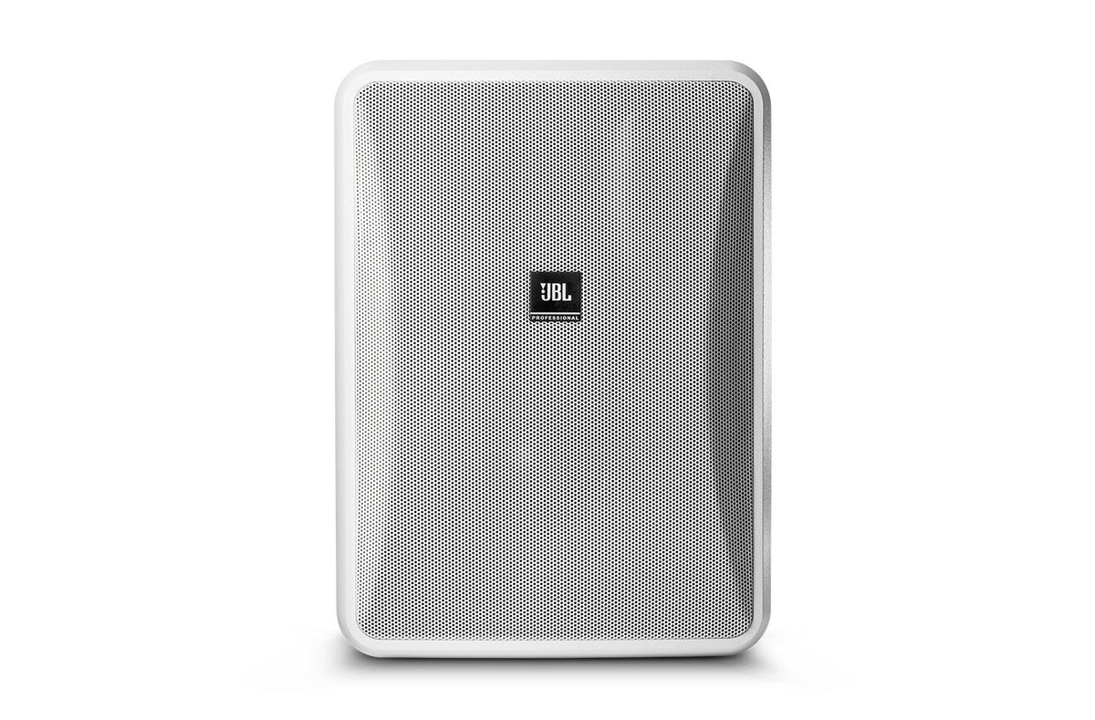JBL Control 28-1-WH installation mount shows flexible wall mounting