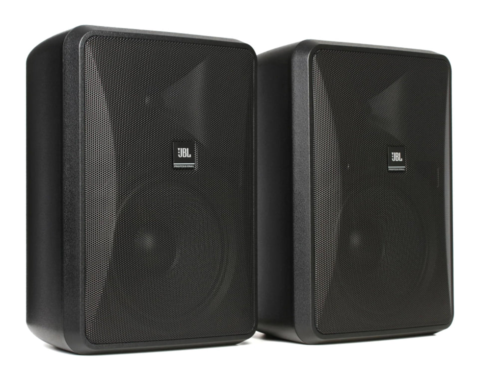 JBL Control 28-1L outdoor speaker front view for weatherproof patio sound.