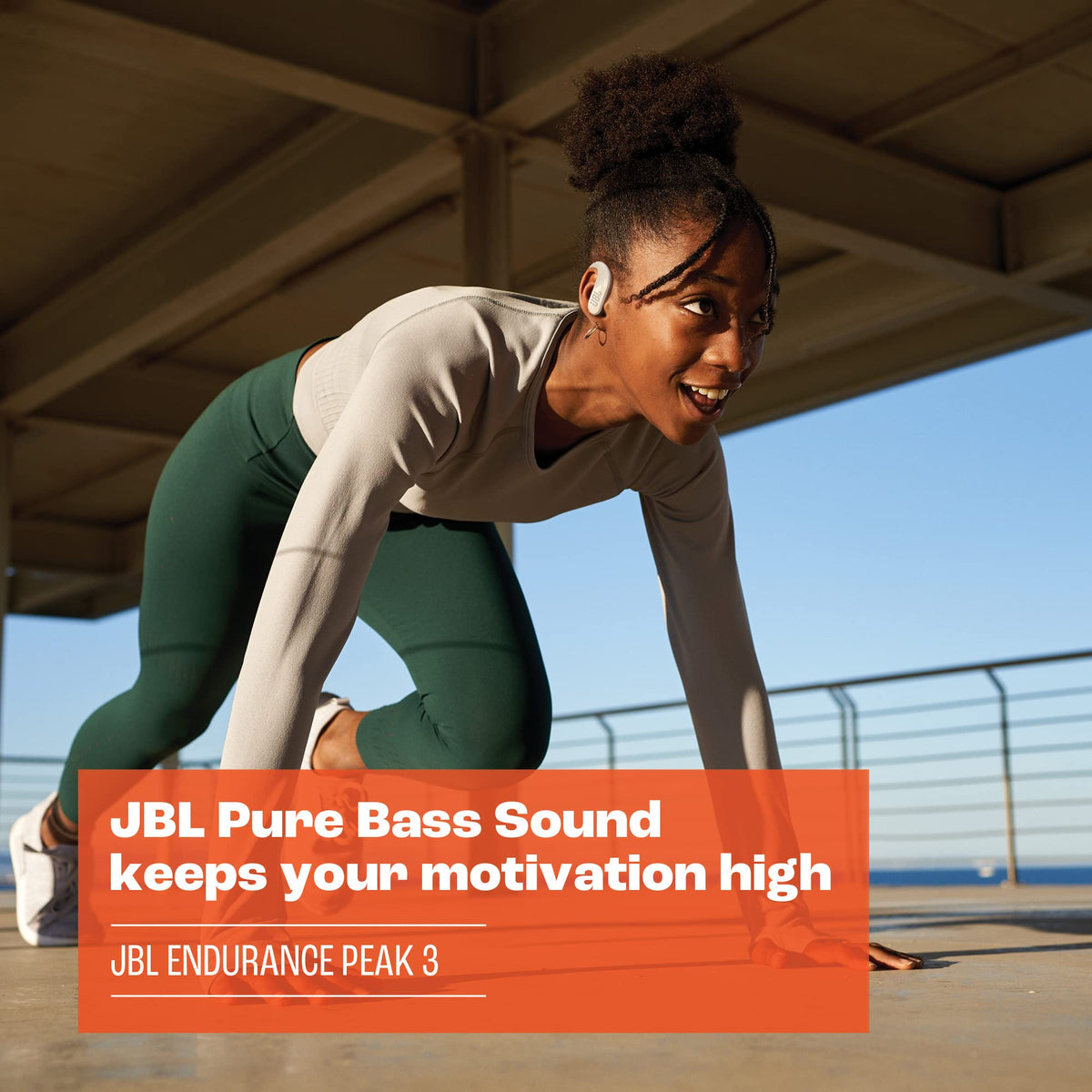 IP68 rating badge with JBL Endurance Peak 3 for dust and water resistance