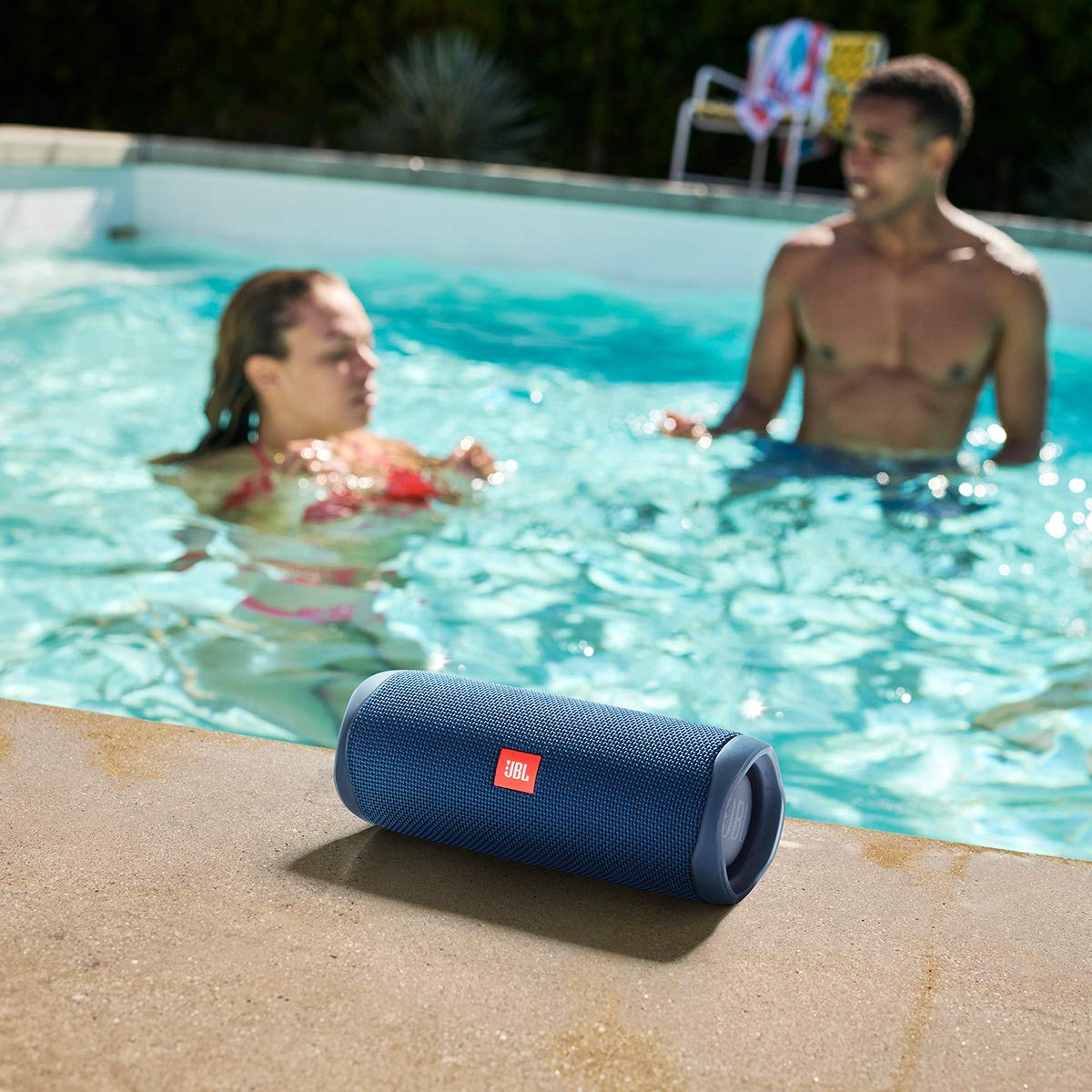 Two JBL speakers linked with PartyBoost for bigger stereo sound