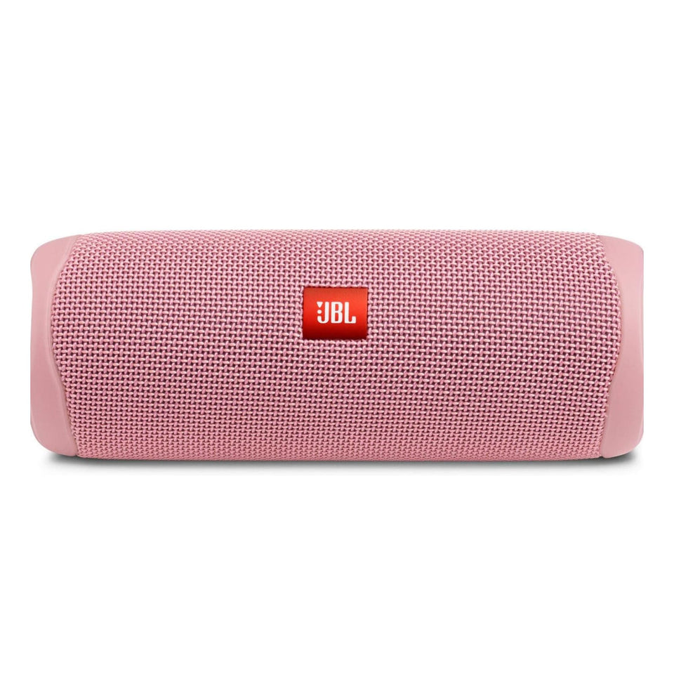 JBL Flip 5 pink front view showing portable design for on-the-go listening