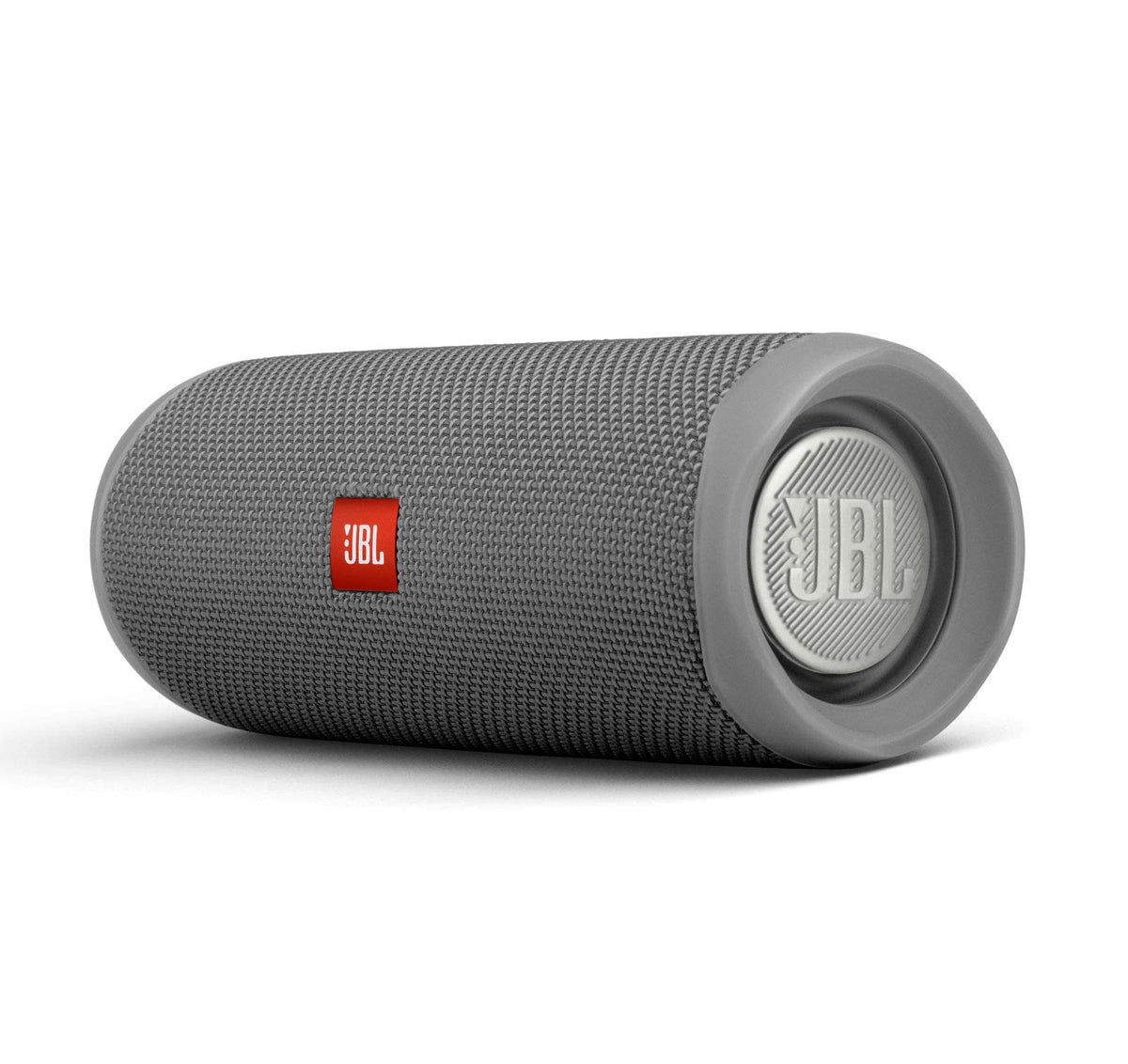 JBL Flip 5 side view emphasizes rugged outdoor-ready construction.