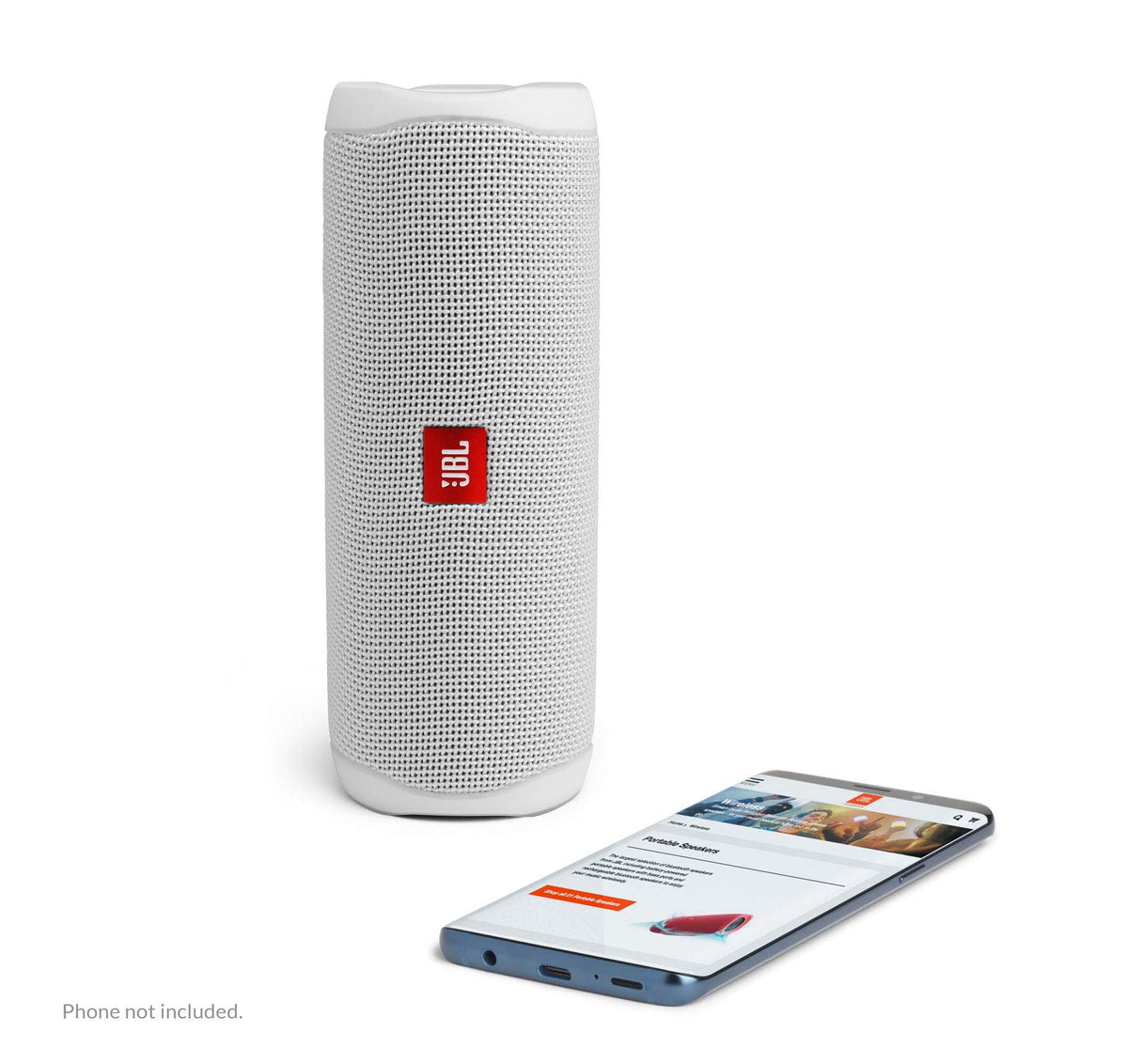 JBL Flip 5 white 12 hours of playtime supports all-day listening