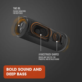 JBL Flip 6 2 way system delivering clear highs and deep bass