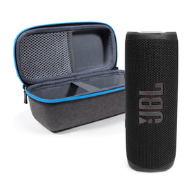 JBL Flip 6 black speaker delivering powerful outdoor sound.