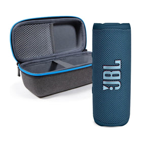 JBL Flip 6 Blue front view highlighting compact, rugged design for outdoor listening.