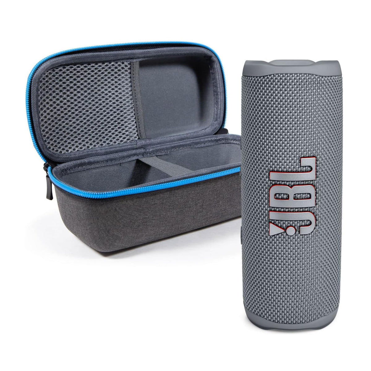 JBL Flip 6 gray front view for bold portable sound on the move.