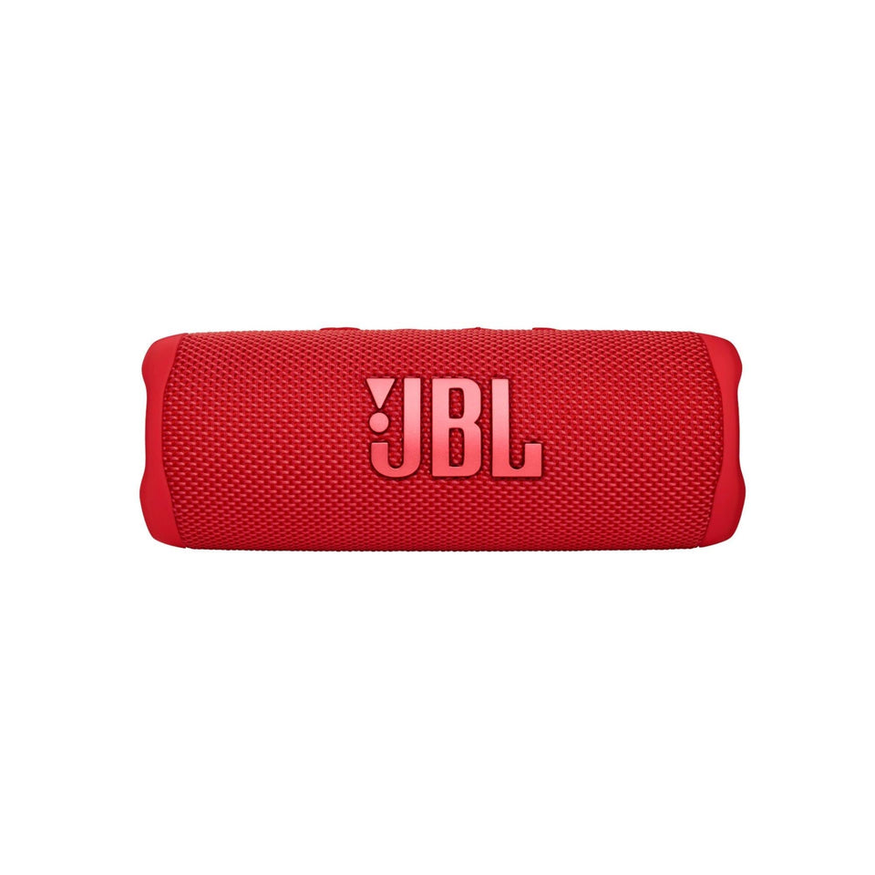JBL Flip 6 Red front view; compact outdoor speaker for outdoor listening
