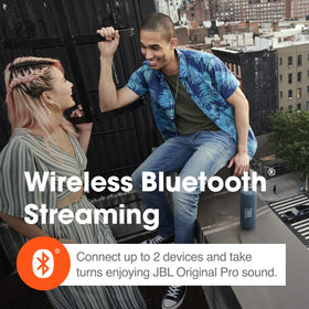JBL Flip 6 Renewed White PartyBoost pairing, portable party-ready setup