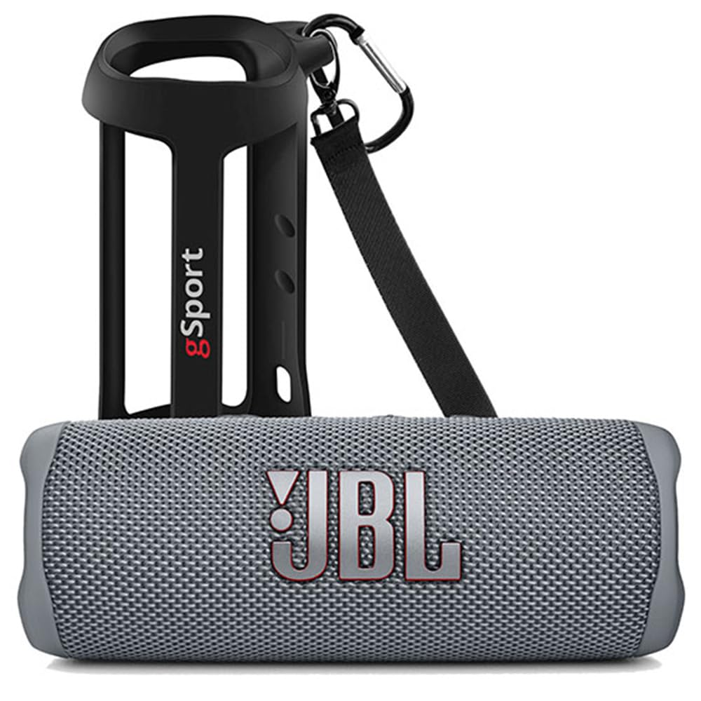 JBL Flip 6 gray bundle for outdoor listening.