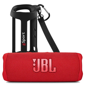 JBL Flip 6 red bundle front view for portable outdoor listening.