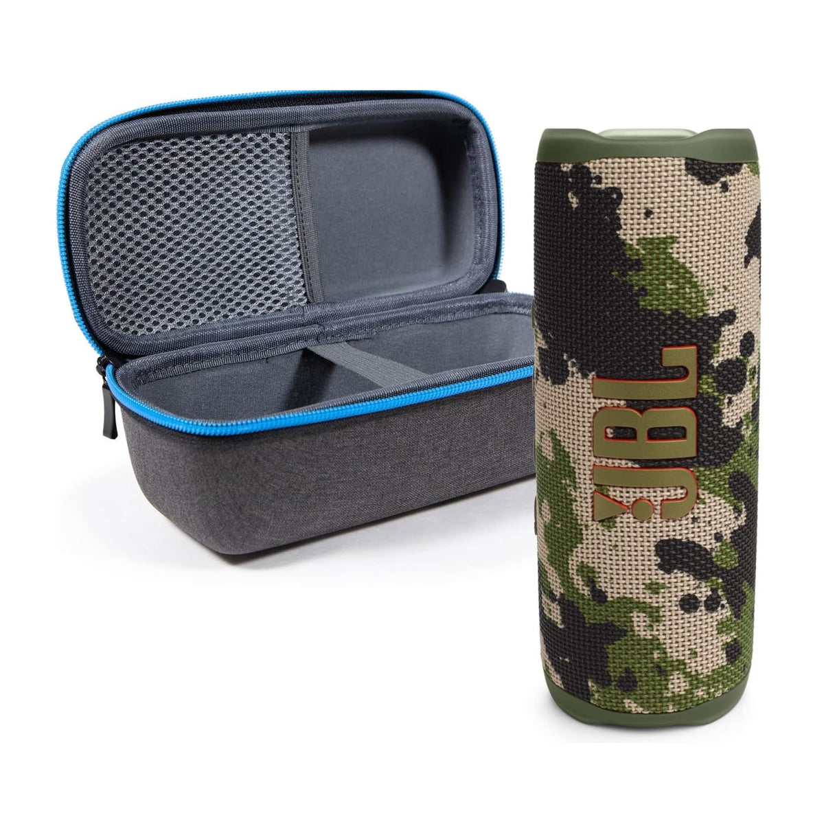 JBL Flip 6 Squad front view, portable waterproof speaker for outdoor adventures.