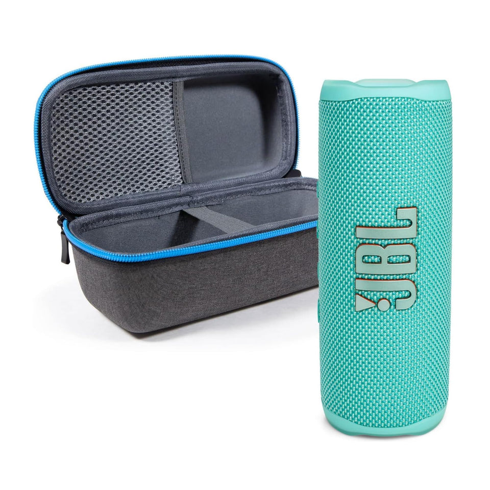 JBL Flip 6 Teal front view delivering bold portable sound for outdoors