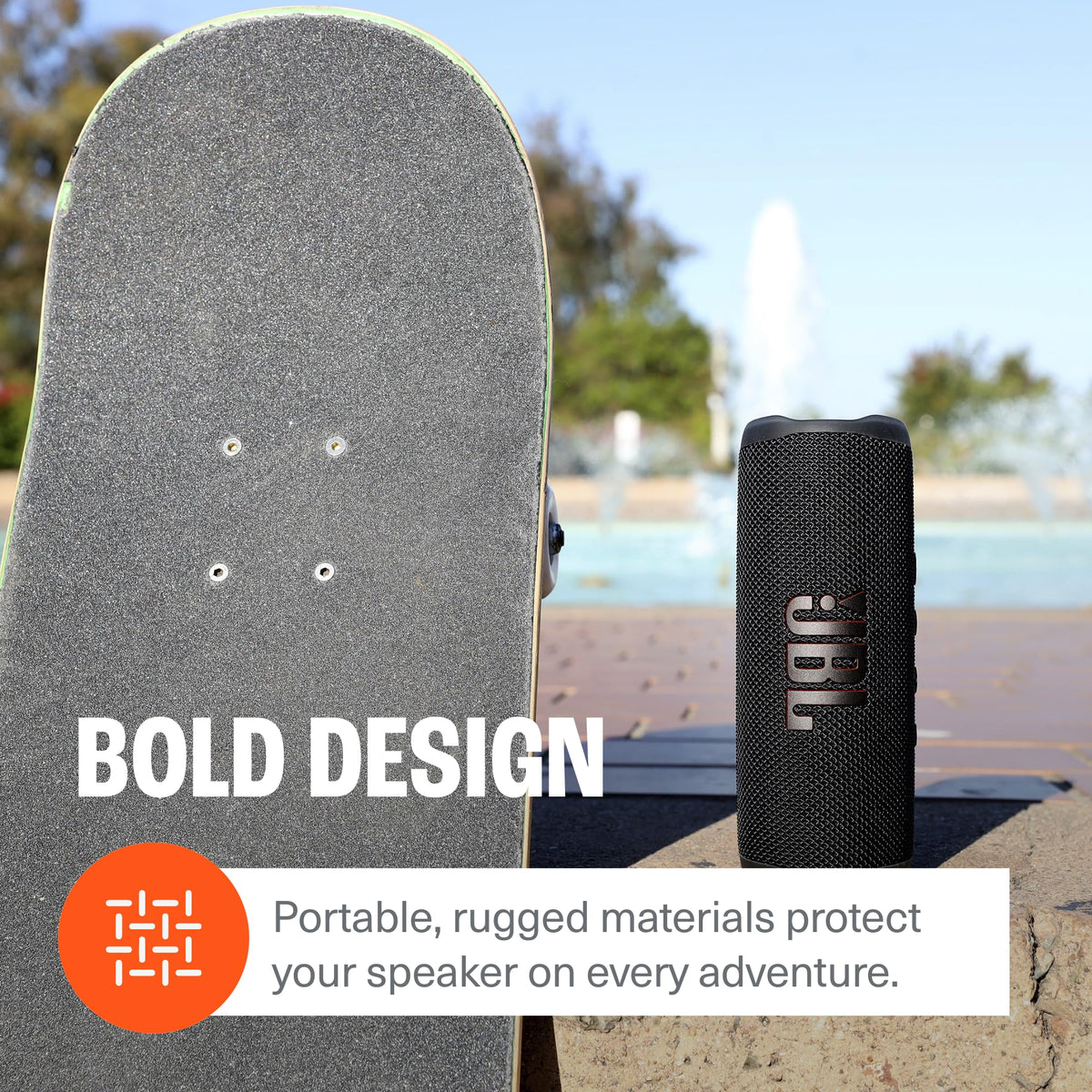 Compact, bold design makes Flip 6 easy to carry on trips.