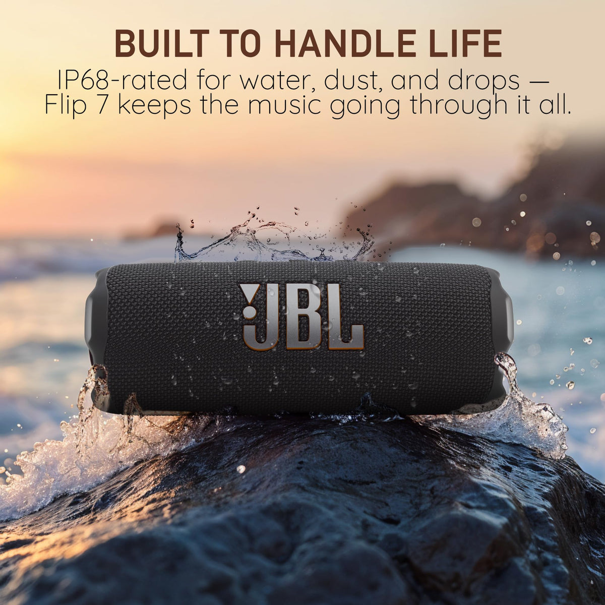 JBL Flip 7 dustproof design ready for outdoor adventures