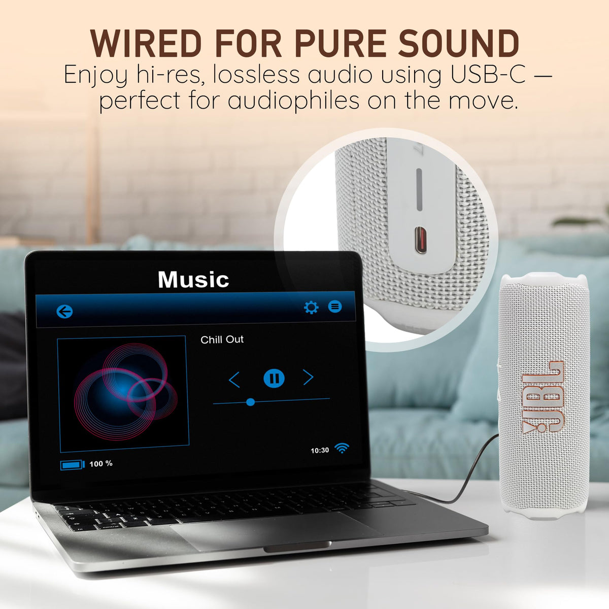 JBL Flip 7 USB-C lossless audio enhances fidelity from compatible sources