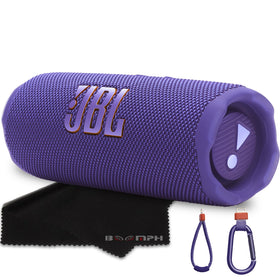 JBL Flip 7 purple front view, outdoor-ready with IP68 waterproof protection.