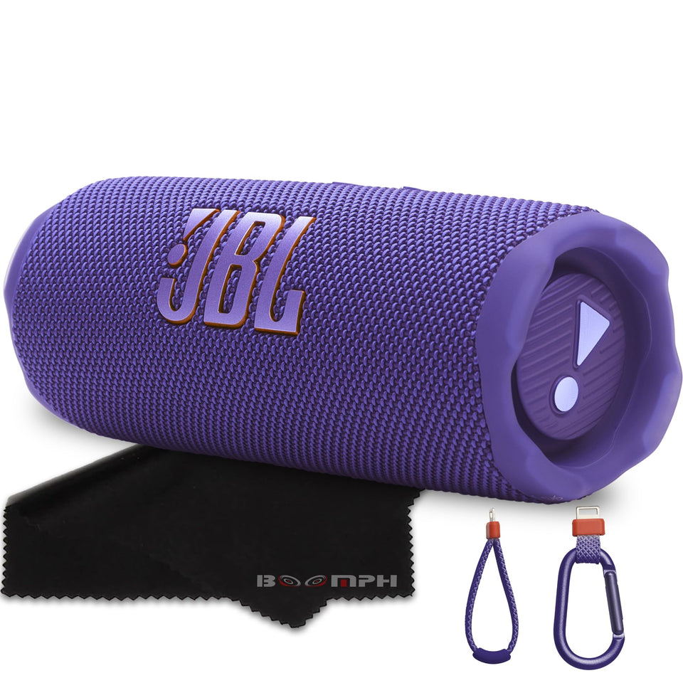 JBL Flip 7 purple front view, outdoor-ready with IP68 waterproof protection.