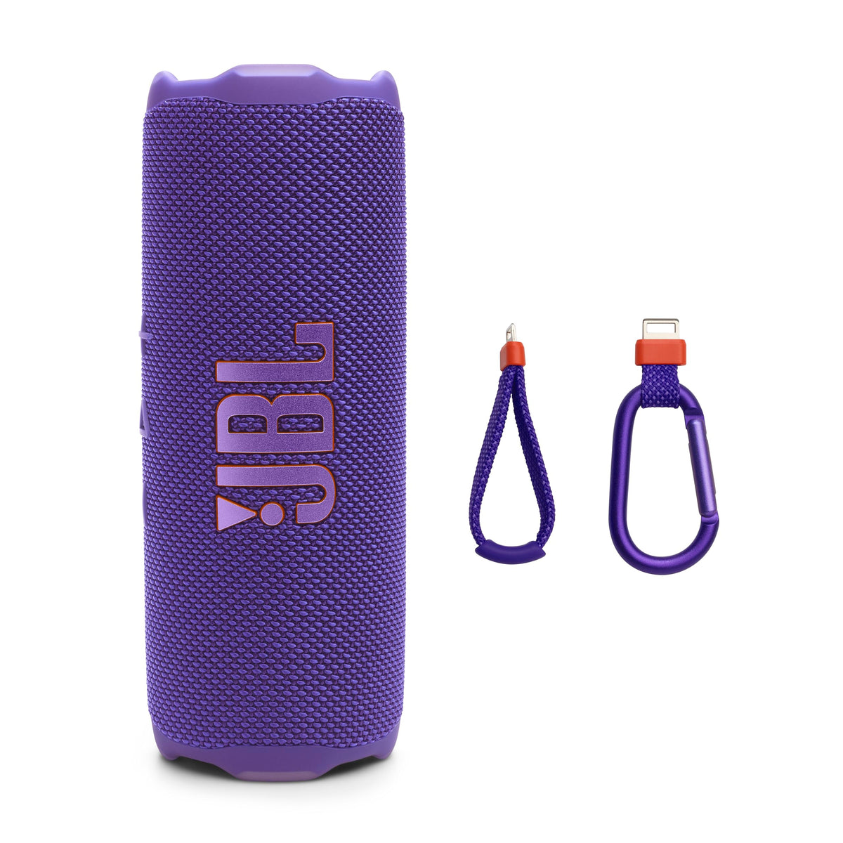 JBL Flip 7 purple front view highlights portable design and bold sound