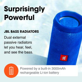 JBL Flip 4 Red Siri and Google Now button enables quick voice prompts.
