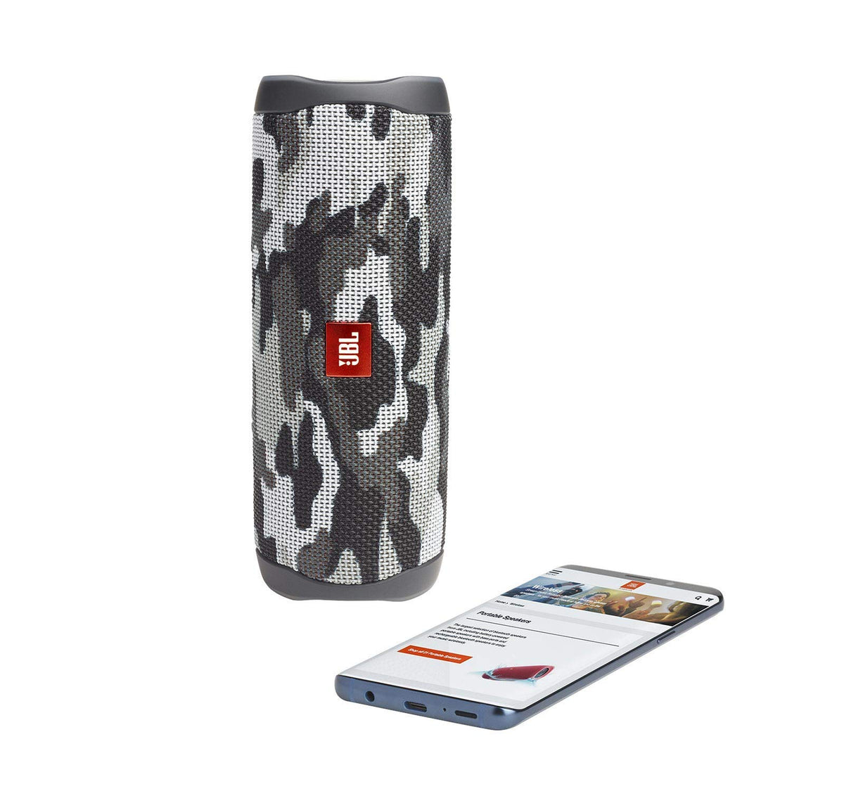 JBL Flip 5 durable fabric and rugged housing protect outdoor use.