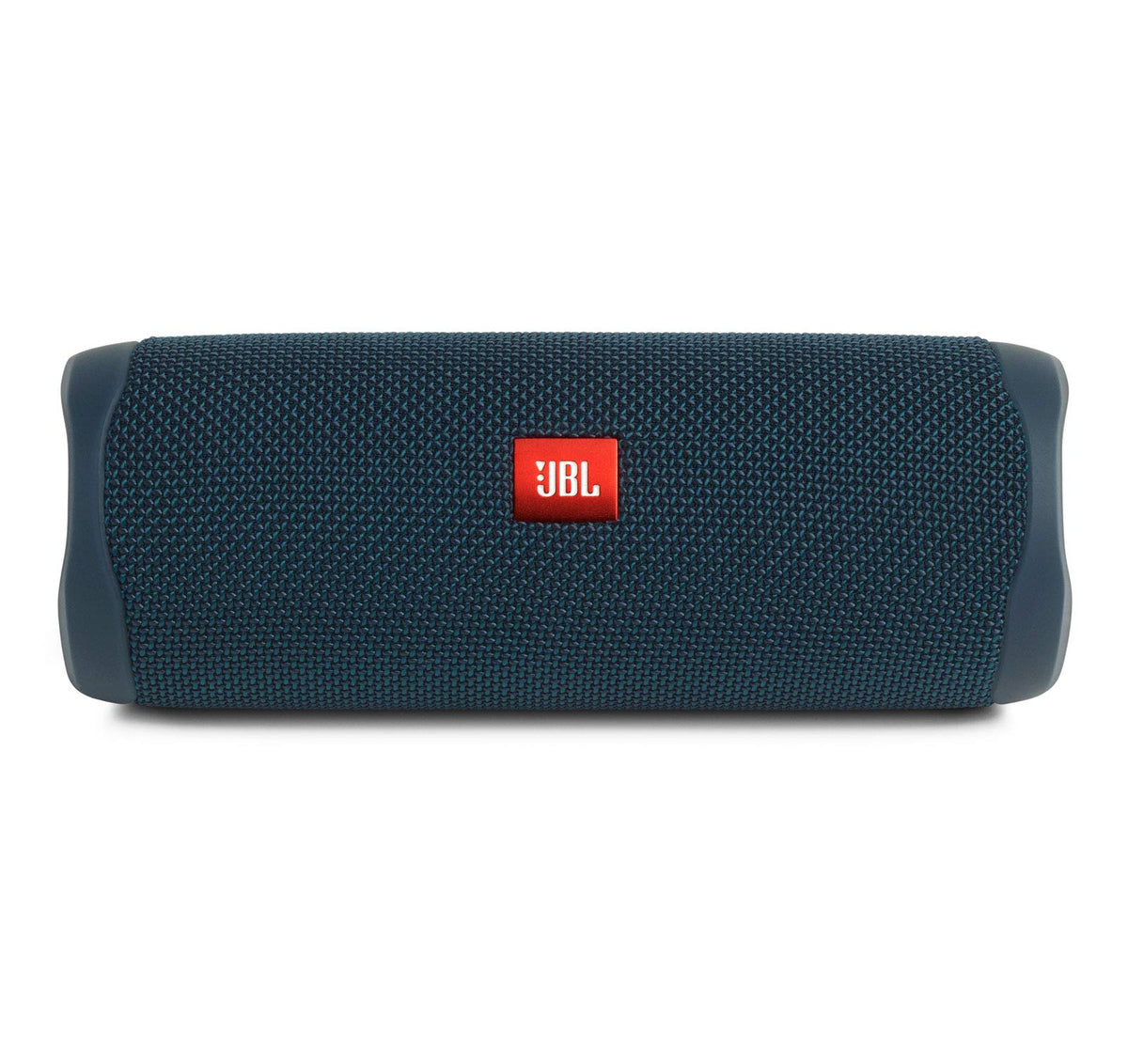 JBL Flip 5 Ocean Blue front view, ideal for on-the-go listening with balanced sound.
